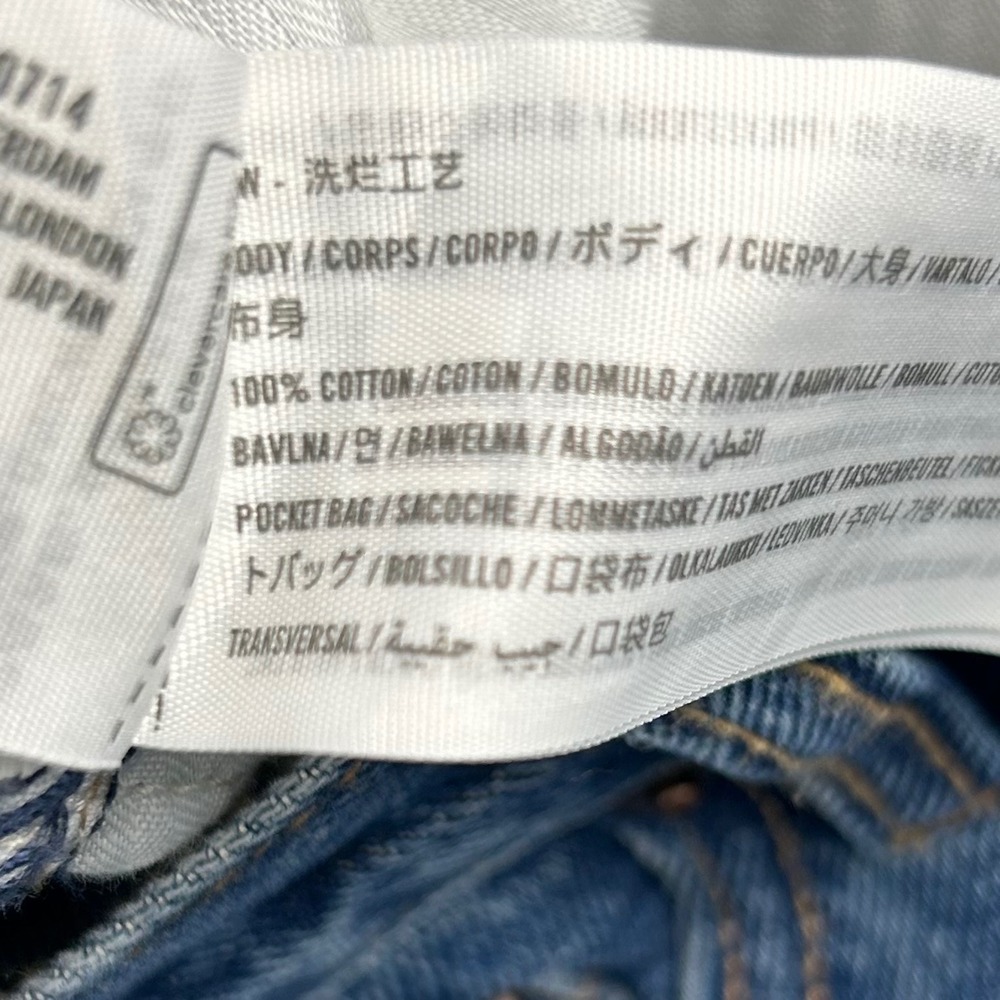 Abercrombie & Fitch The Barrel Jean Mid Rise Medium Wash Blue Denim 39 Short - Picture 4 of 9